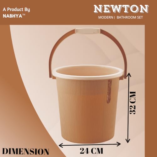 Nabhya Newton Combo of 3 pcs Bathroom Accessories Set Plastic Bathroom Set with 20Ltr Plastic Bucket, Small Mug and Big Stool for Home, Kitchen & Bathroom (Beige) - Image 5