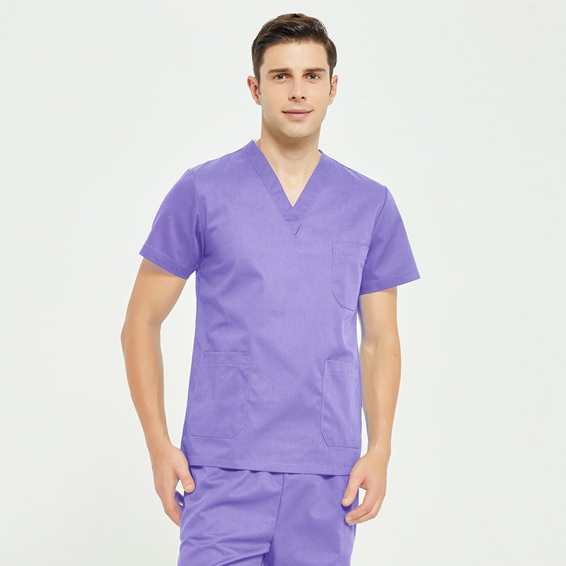 Long-Sleeved Men'S And Women'S Hand-Washing Clothing Nurse'S Clothing Short-Sleeved Operating Room Cotton Overalls Oral Medicine Elastic Hand-Washing Clothing - Image 1