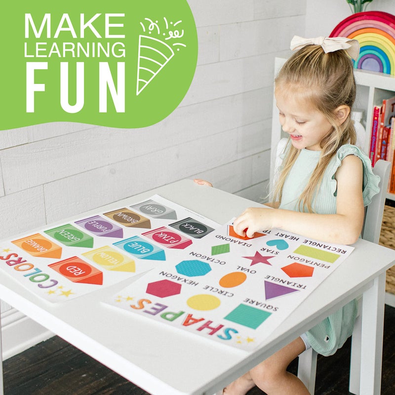 Hadley Designs ABC Posters For Classroom Wall - Shapes, 1-100 Number Chart, Color & Alphabet Learning Posters For Toddlers 1-3, PreK, Kindergarten & Homeschool, Laminated Colorful Classroom Poster - Image 2