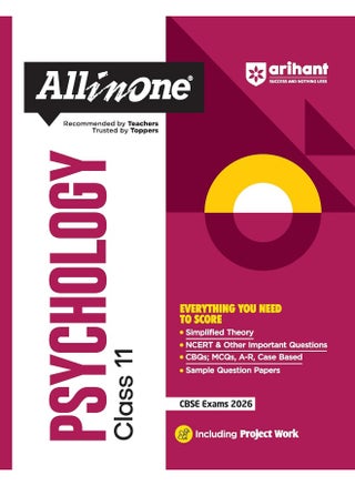 Arihant All in One Psychology Class 11 for CBSE Exams 2025-26 | Revised Edition as per latest syllabus | Simplified Theory, All Types of Exam Pattern Questions, CBQs, MCQs, A-R, Case Based, Sample Question Papers, & Project Work - pzsku/Z8CF9B213E9ECD916BCC7Z/45/1748428111/73c1bfa6-14a3-425c-9884-0b197ac9f0d0