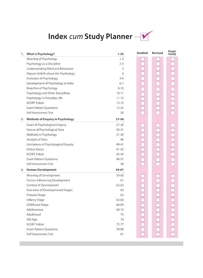 Arihant All in One Psychology Class 11 for CBSE Exams 2025-26 | Revised Edition as per latest syllabus | Simplified Theory, All Types of Exam Pattern Questions, CBQs, MCQs, A-R, Case Based, Sample Question Papers, & Project Work