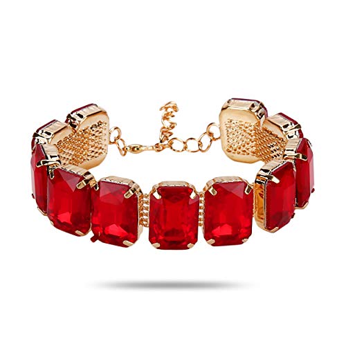 YouBella Valentine Gift for Girlfriend/Wife Jewellery Crystal Bangle Bracelet For Girls and Women (Red) - Image 1