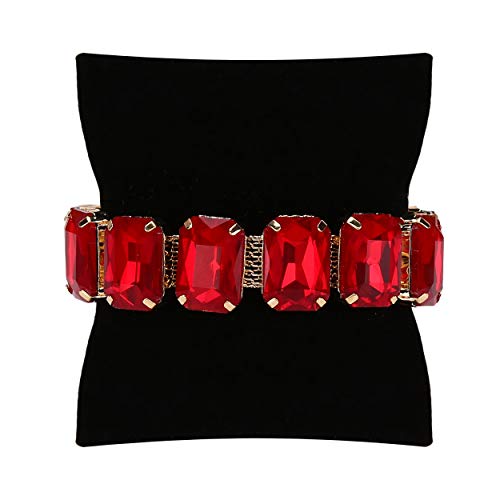 YouBella Valentine Gift for Girlfriend/Wife Jewellery Crystal Bangle Bracelet For Girls and Women (Red) - Image 2