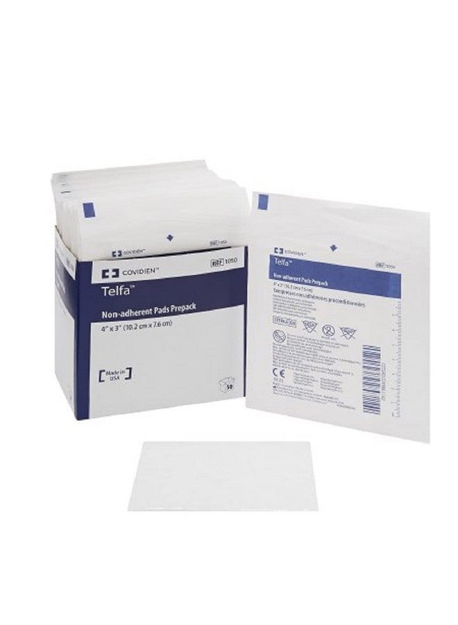 COVIDIEN 1050 Telfa Non-Adherent Pads Prepack, 4" x 3" (Pack of 50)