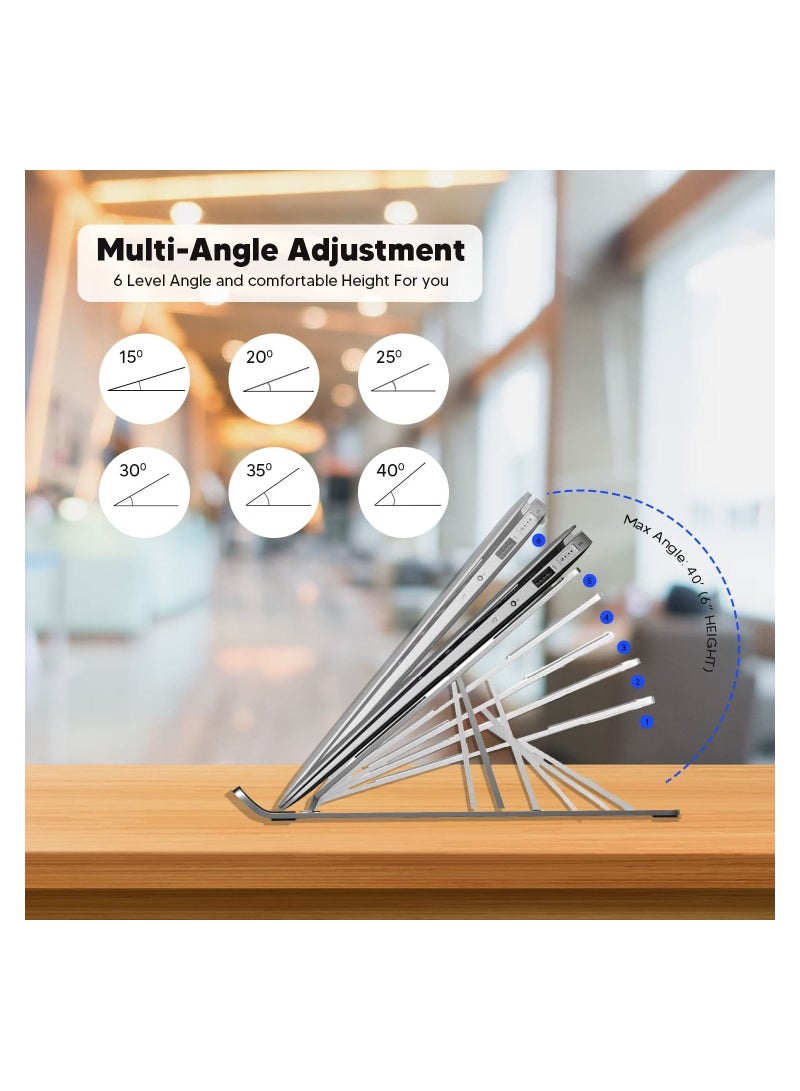 Laptop Stand, Adjustable Aluminum Laptop Tablet Stand, Laptop holder, Foldable Laptop Riser - Image 5