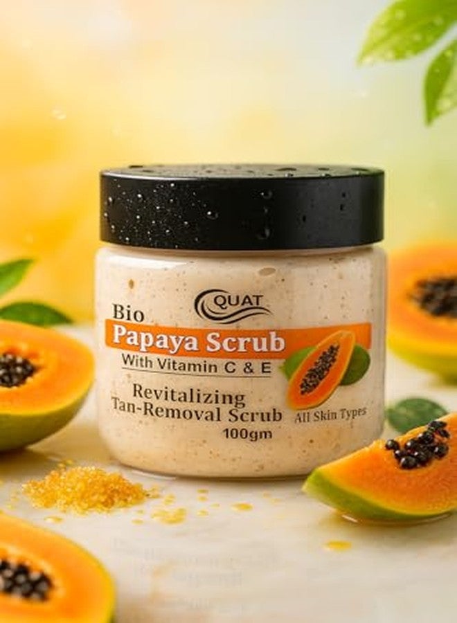 QUAT Papaya Face Scrub for De-Tan, Brightening & Smooth Skin | Exfoliating Papaya Enzyme Scrub to Remove Dead Skin, Dullness & Impurities - 100 g - Image 1
