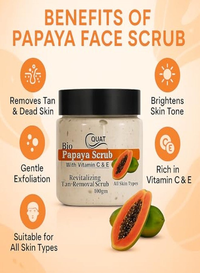 QUAT Papaya Face Scrub for De-Tan, Brightening & Smooth Skin | Exfoliating Papaya Enzyme Scrub to Remove Dead Skin, Dullness & Impurities - 100 g - Image 3