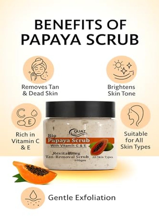 QUAT Papaya Face Scrub for De-Tan, Brightening & Smooth Skin | Exfoliating Papaya Enzyme Scrub to Remove Dead Skin, Dullness & Impurities - 100 g - Image 4
