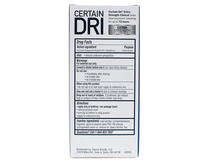 Certain Dri Extra Strength Clinical Solid Antiperspirant 1.7 oz - Pack of 5 - Image 4