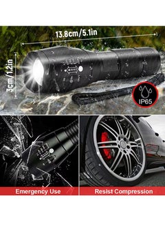 QLIGHT LED Flashlights High Lumens 2 Pack, Powerful Tactical Flashlight With 5 Modes, Pocket Small Flash Light, Waterproof Zoomable Flashlights for Camping Home Emergencies, Camping Essentials (Batteries not Included)  - Image 2