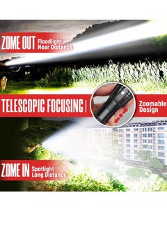 QLIGHT LED Flashlights High Lumens 2 Pack, Powerful Tactical Flashlight With 5 Modes, Pocket Small Flash Light, Waterproof Zoomable Flashlights for Camping Home Emergencies, Camping Essentials (Batteries not Included)  - Image 4