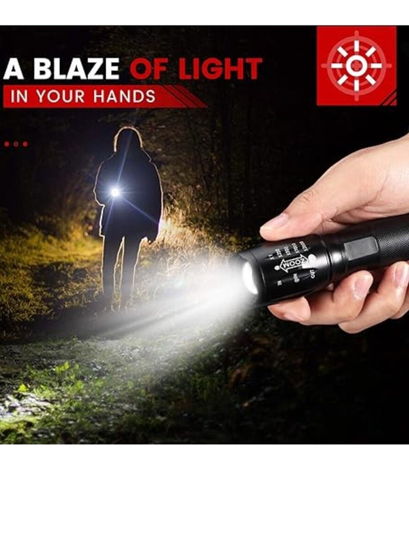 QLIGHT LED Flashlights High Lumens 2 Pack, Powerful Tactical Flashlight With 5 Modes, Pocket Small Flash Light, Waterproof Zoomable Flashlights for Camping Home Emergencies, Camping Essentials (Batteries not Included)  - Image 4