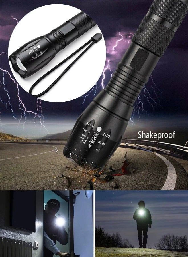 QLIGHT Portable LED Flashlights High Lumens 2 Pack, Powerful Tactical Flashlight With 5 Modes, Pocket Small Flash Light, Waterproof Zoomable Flashlights for Camping Home Emergencies, Camping Essentials (Batteries not Included) - Image 4