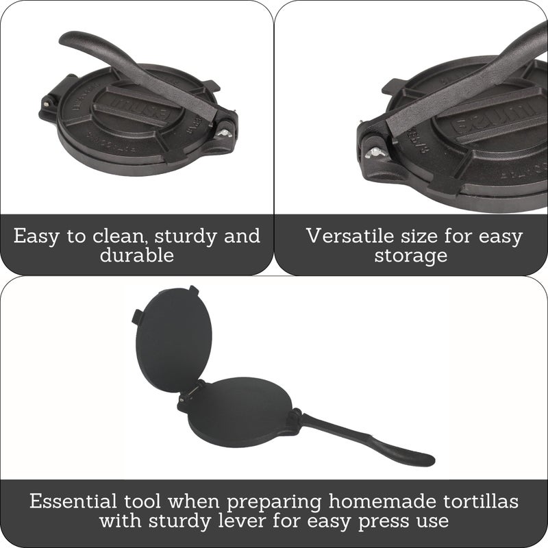 IMUSA USA Tortilla Press, 8" DS, Black - Image 2