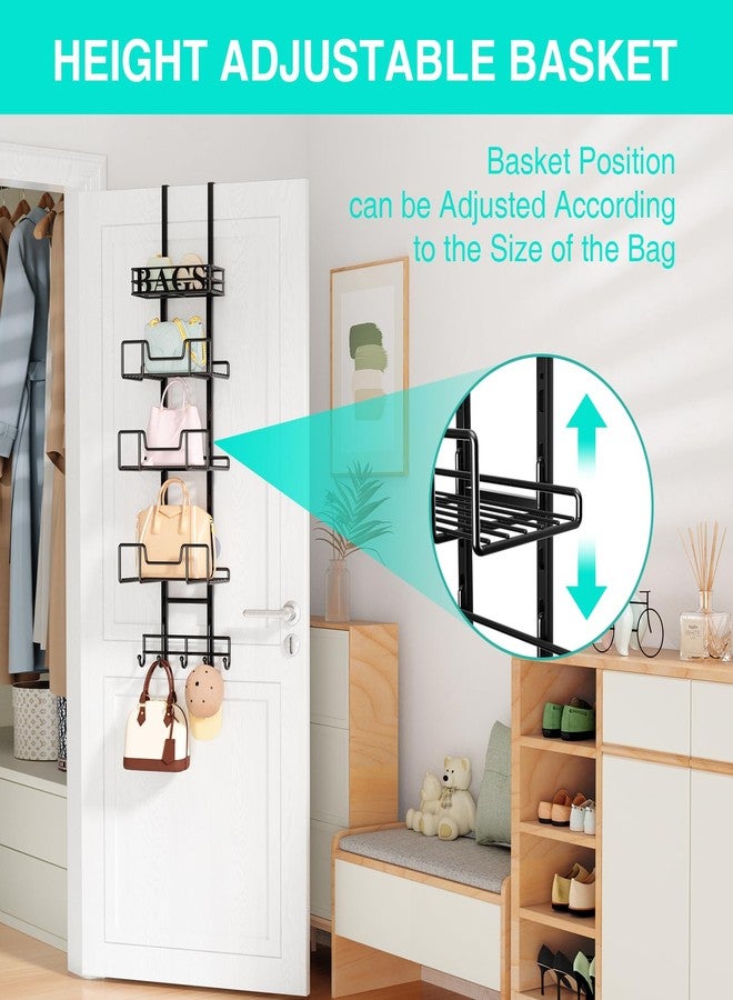 HapiRm Purse Organizer Storage Rack - Adjustable Over The Door Handbag Organizer with Metal Shelf Bags Design, Wall Mounted Purse Holder, Hanging Bag Hanger, Can Use As 1/2 Part Detachable - Image 2