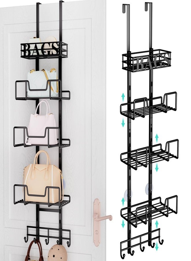 HapiRm Purse Organizer Storage Rack - Adjustable Over The Door Handbag Organizer with Metal Shelf Bags Design, Wall Mounted Purse Holder, Hanging Bag Hanger, Can Use As 1/2 Part Detachable - Image 1