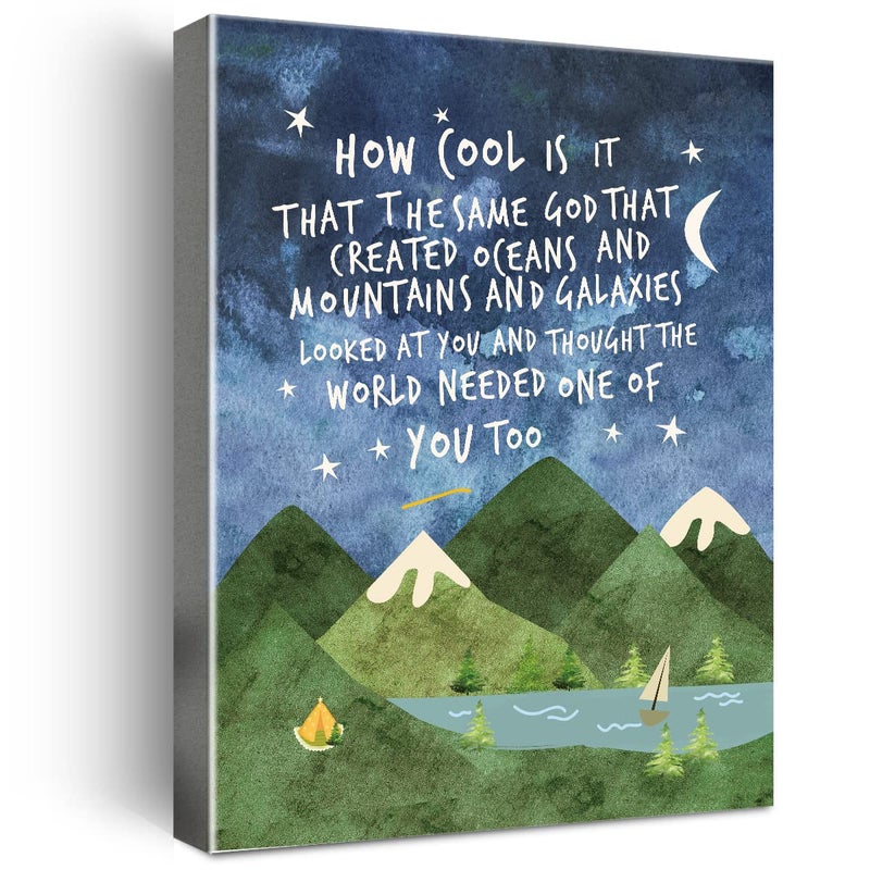 Same God Creation Wall ArtMountain Wall Art for Nursery Toddler Boy Room DecorInspirational Wall Decor Christian Kids Canvas Framed Poster PrintAdoption Gifts First Communion Gifts for Boys