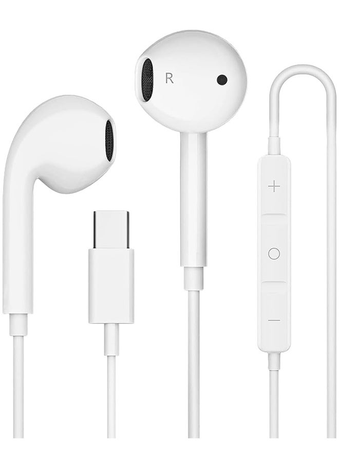 USB C Wired Earbuds with Mic & Controls - Noise Isolating, Type C Headphone Compatible with iPhone 17/16/15 Pro Max, Samsung Galaxy S25/S24/S23/S22/Ultra, Note 10/20, Pixel 7/6/5/4