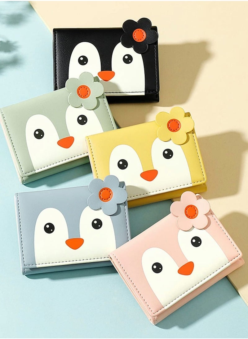 Y&D - Small Wallet, Cartoon Cute Wallet for Girls, Trifold Slim Coin Purse Cash Pocket ID Window, PU Leather - Image 1