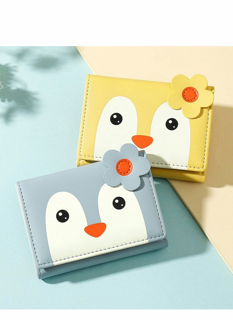 Y&D - Small Wallet, Cartoon Cute Wallet for Girls, Trifold Slim Coin Purse Cash Pocket ID Window, PU Leather - Image 1