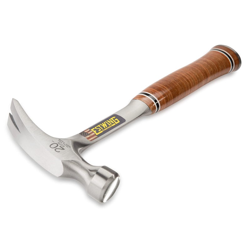 Estwing Hammer - 20 oz Straight Rip Claw with Smooth Face & Genuine Leather Grip - E20S - Image 2