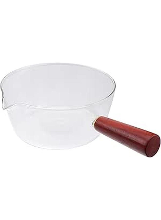 Heat Resistant Glass Instant Noodle Bowl 600ml With Wood Handle Microwave Safe - Image 1