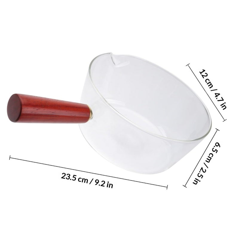 Heat Resistant Glass Instant Noodle Bowl 600ml With Wood Handle Microwave Safe - Image 3