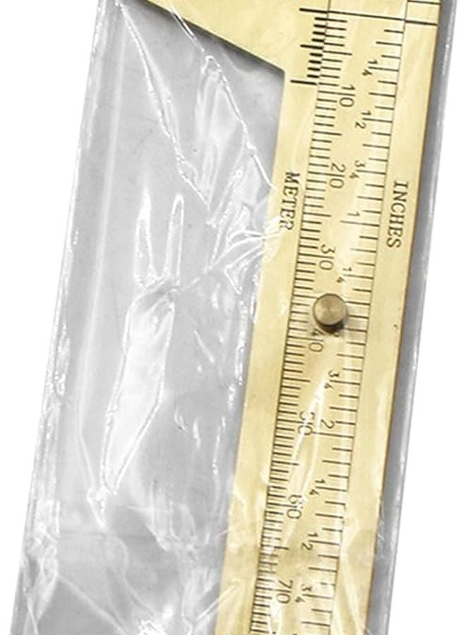 مسطرة جيب منزلقة من النحاس بمقياس مزدوج بالبوصة 80 مم أداة قياس - Image 4