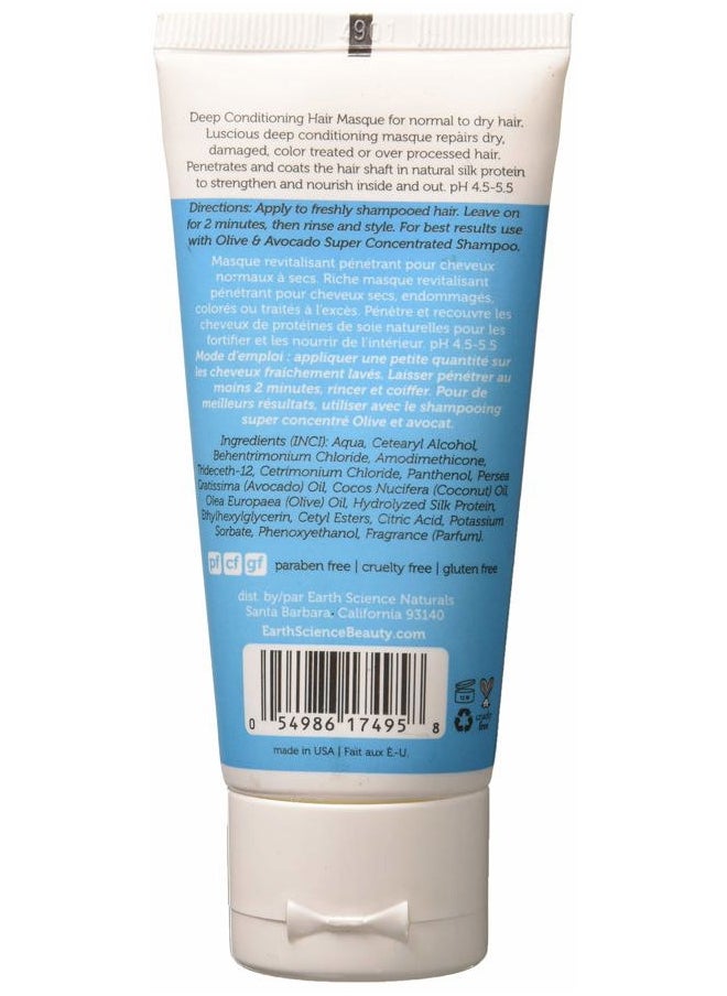 Earth Science - Travel Size Olive & Avocado Hair Masque deep conditioner— color safe, sulfate free, 2 oz. - Image 1