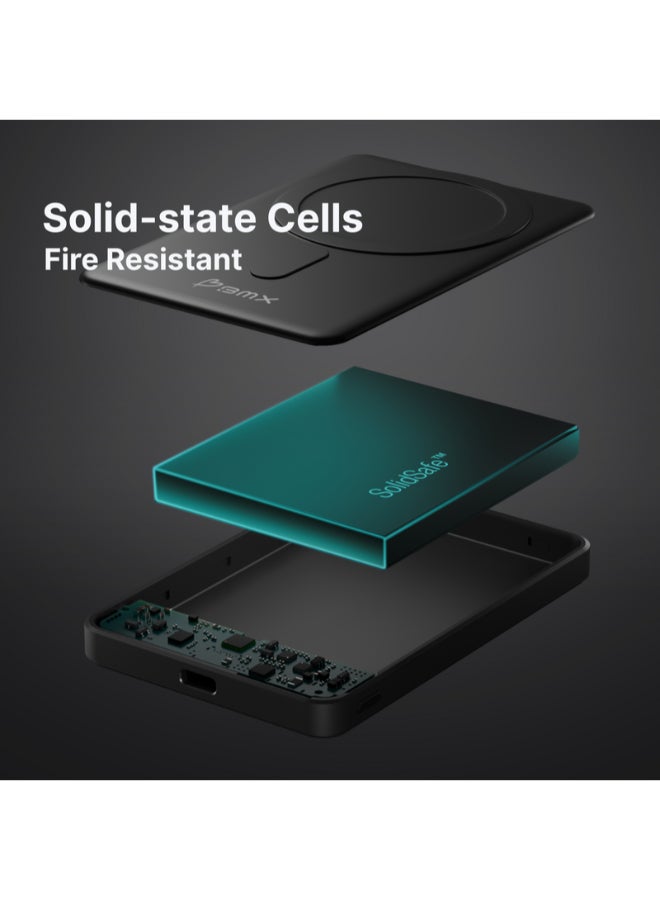 BMX SolidSafe™ 10K Magnetic Power Bank | Solid State Technology, Safe and Efficient, TSA Flight Approved, 15W/30W Wireless/Wired, Dual USB-C Fast Charging, Info Display - Blue - Image 3