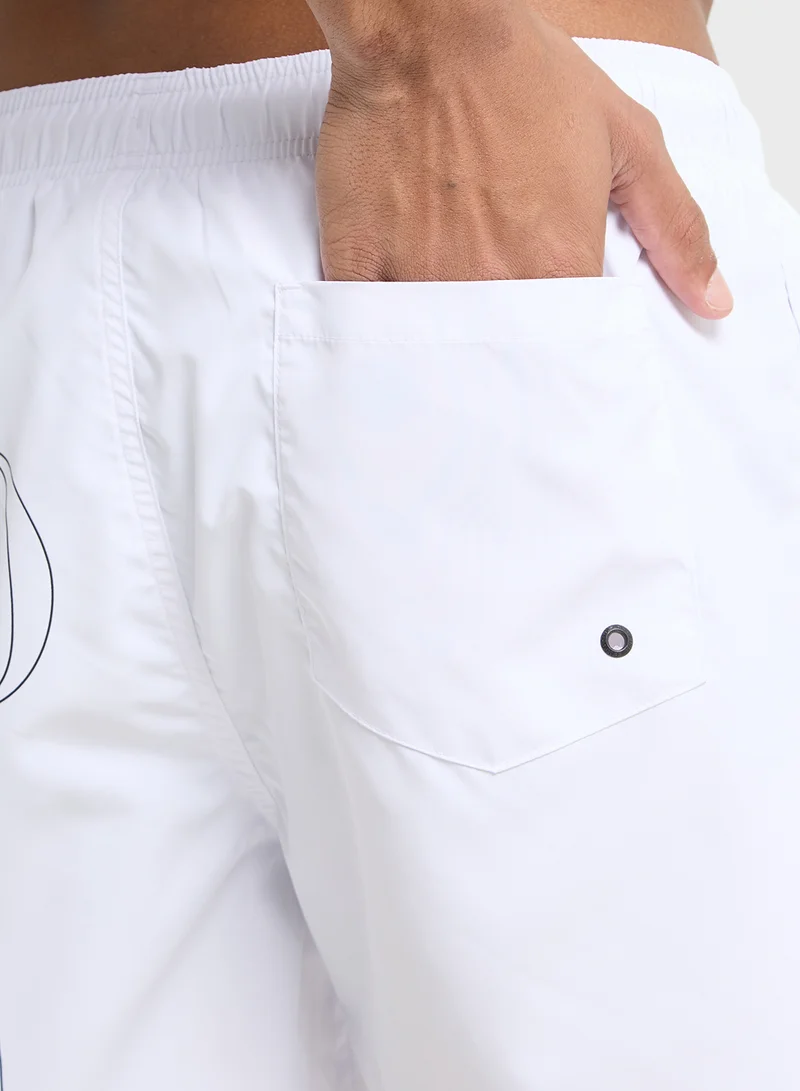 EMPORIO ARMANI Beachwear Logo  Drawstring Shorts
