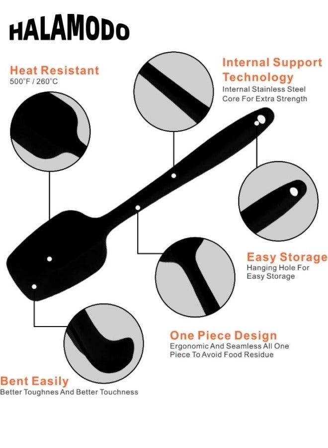 HALAMODO 2PCS Silicone Spatula Food Grade Non Stick BPA Free Kitchen Scraper High Heat Resistant Rubber Spatulas for Kitchen Baking  Cooking  Scraping  Mixing - Image 5