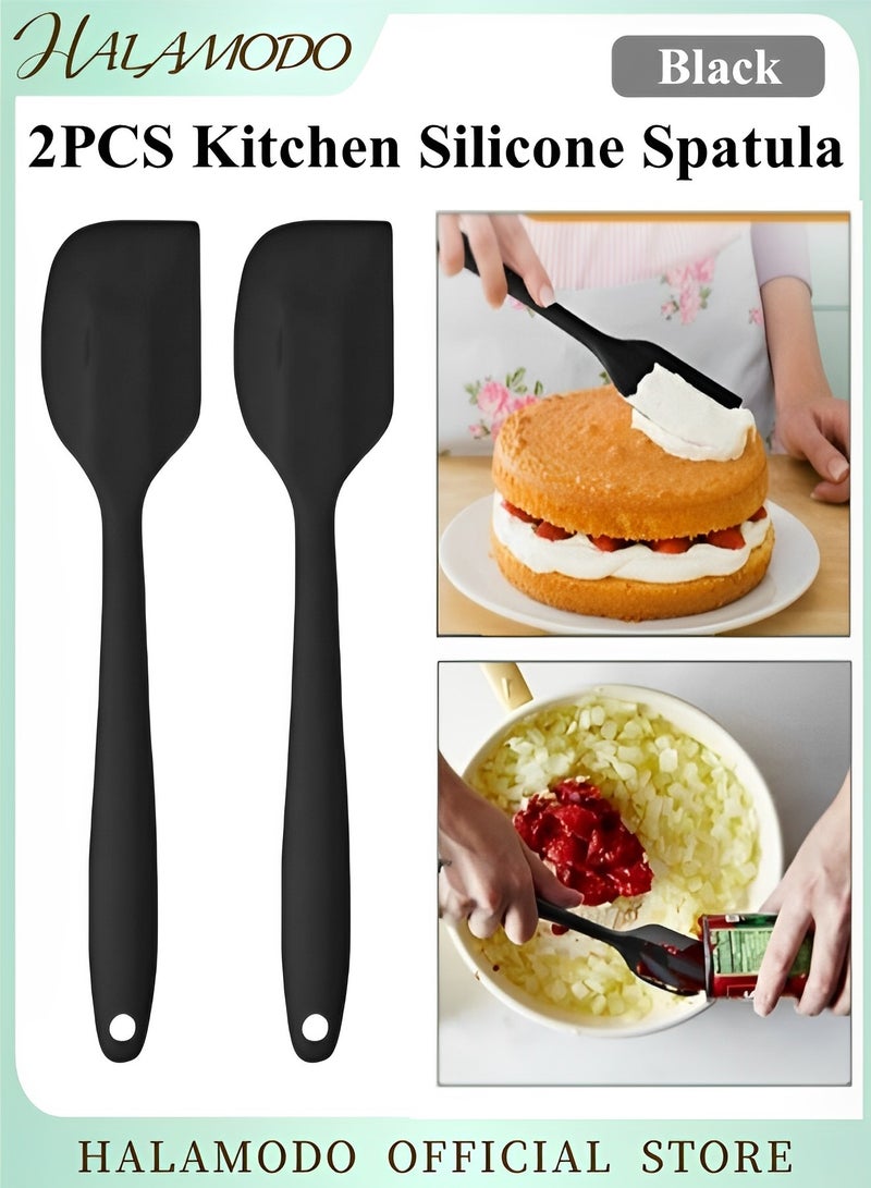 HALAMODO 2PCS Silicone Spatula Food Grade Non Stick BPA Free Kitchen Scraper High Heat Resistant Rubber Spatulas for Kitchen Baking  Cooking  Scraping  Mixing - Image 1