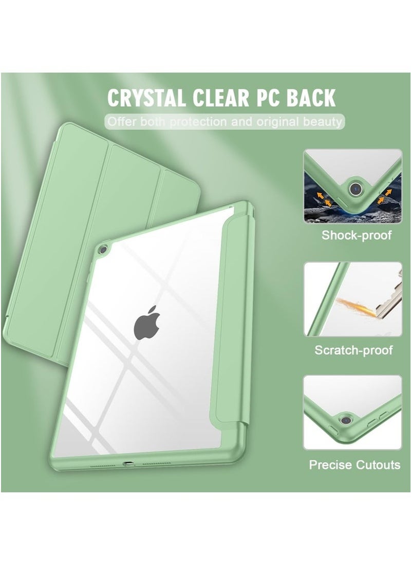 DUSALA iPad 10.2-Inch Case for 9th, 8th & 7th Generation – Sea Green Slim Protective Cover with Pencil Holder, Auto Wake/Sleep Smart Cover & Clear Transparent Shockproof Back – Lightweight Stand Case for iPad 2021/2020/2019 – Stylish & Functional Design - Image 4