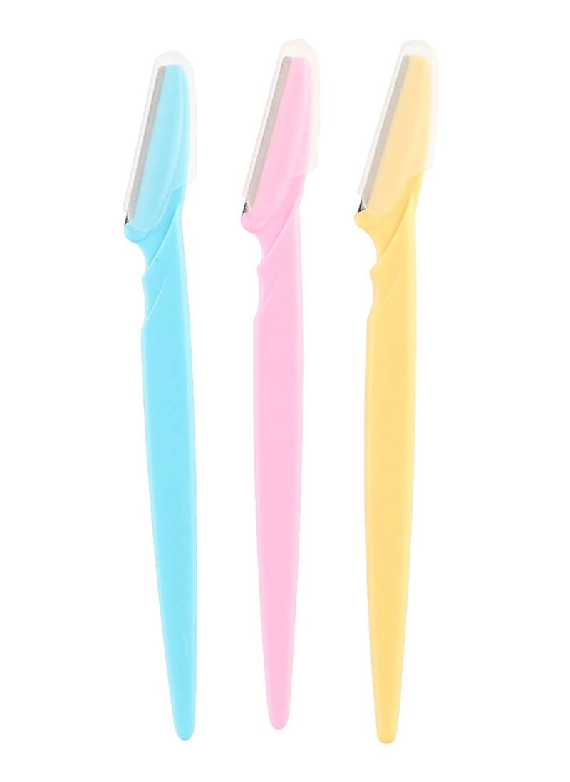 3-Piece Eyebrow Razor Kit Pink/Yellow/Blue