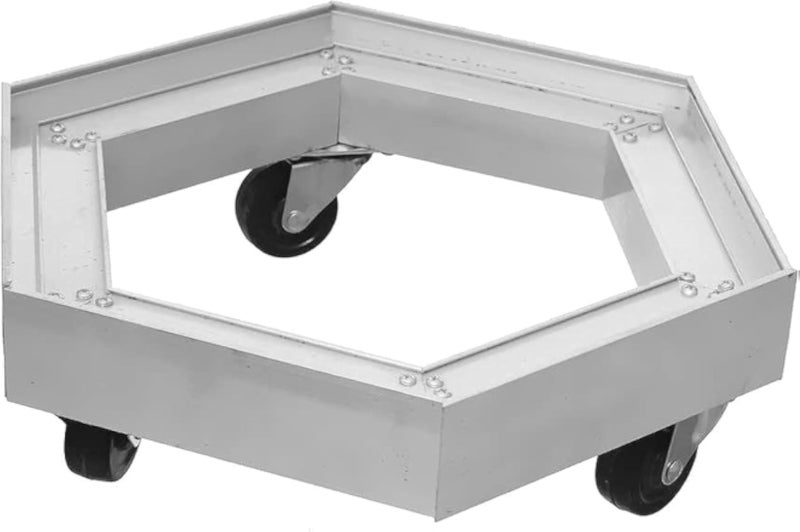 Aluminum rolling tube base with wheelbar, silver