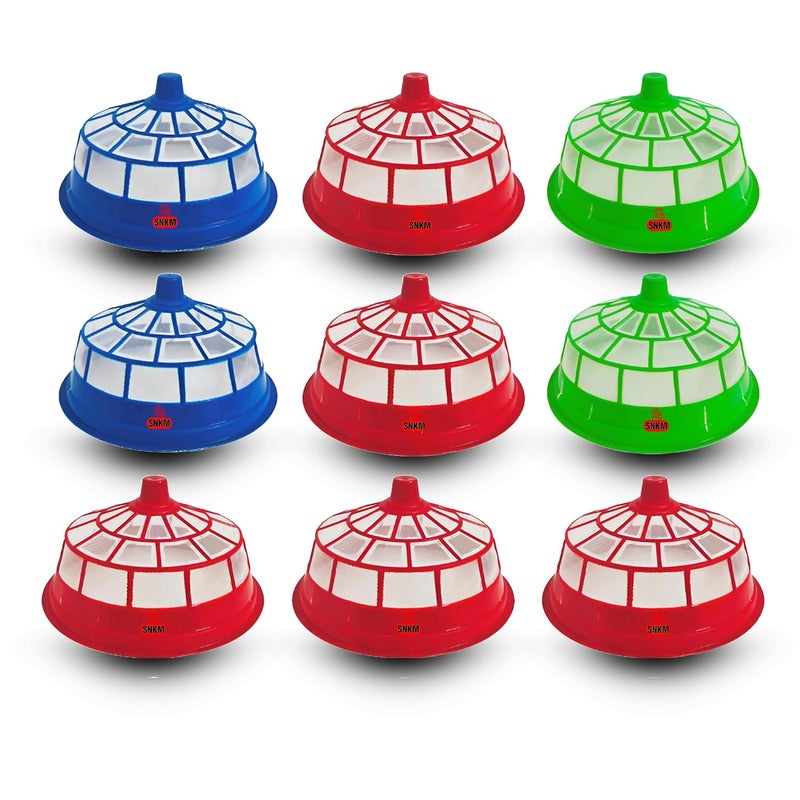 SNKM SNKM Food Cover Net Plastic Dome Big Size Round Net Kitchen Table Flies Mosquitoes Insect Proof Dining Tables Covers Fruits Vegetable Rice Cover Large 30cm12 Inch Multicolor Combo Pack of 9  - Image 1