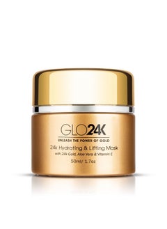 GLO24K UNLEASH THE POWER OF GOLD Glo24K Hydrating And Lifting Mask With 24K Gold Aloe Vera Peptides And Vitamins. For Hydration Boost And Lifting Effect That Generates A Glowing Radiant Complexion And Silkysmooth Skin.  - Image 2