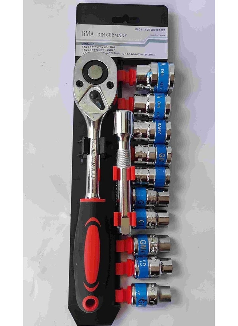 1/2" Bit Set of 12 Pieces 8-24mm - Image 1