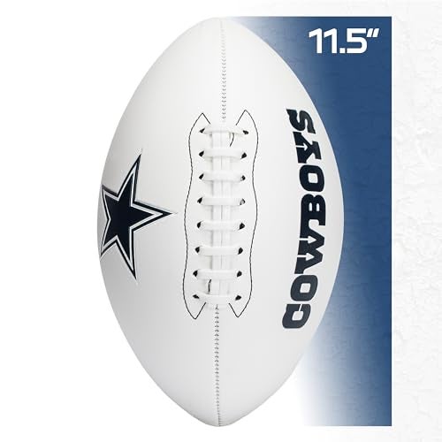 Franklin Sports NFL Dallas Cowboys Autograph Football - Official Size White Panel Souvenir Football for Autographs + Signatures - NFL Team Fan Shop Memorabilia Football for Display - Image 2