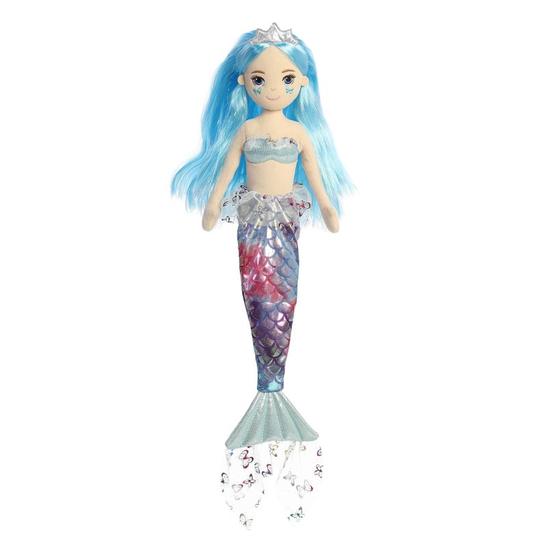 Aurora Enchanting Sea Sparkles Cheekys Butterfly Stuffed Doll - Imaginative Play - Magical Companions - Blue 18 Inches - Image 1