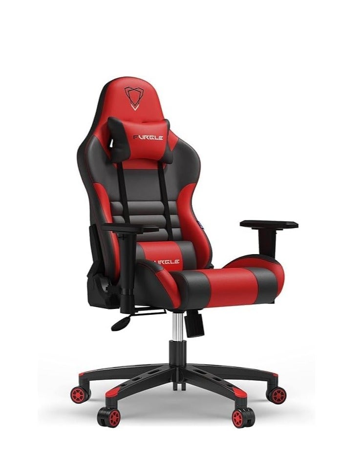 Gaming Chair Office High Back Racing Style Gaming Chair with Adjustable Armrests Ergonomic Video Game Chairs PU Leather Headrest and Lumbar Support -Universal Furniture (Red) - Image 1