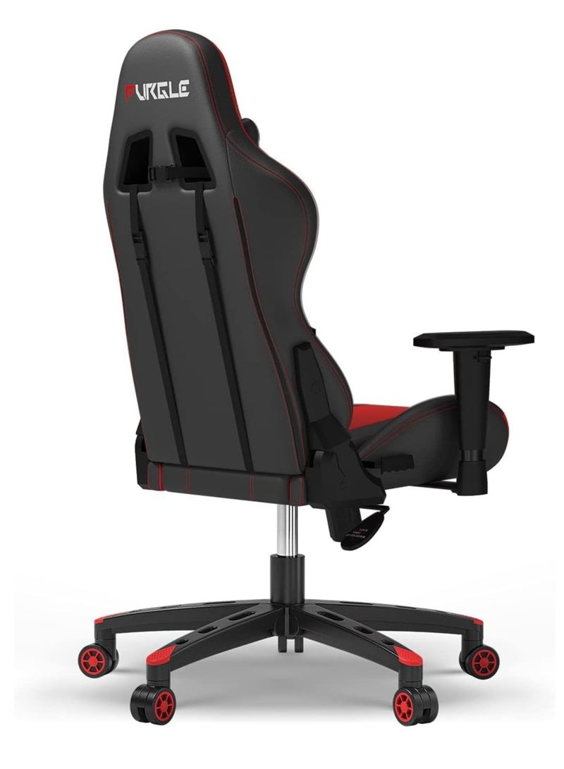 Gaming Chair Office High Back Racing Style Gaming Chair with Adjustable Armrests Ergonomic Video Game Chairs PU Leather Headrest and Lumbar Support -Universal Furniture (Red) - Image 2