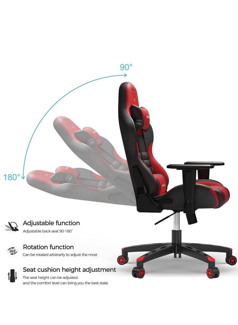 Gaming Chair Office High Back Racing Style Gaming Chair with Adjustable Armrests Ergonomic Video Game Chairs PU Leather Headrest and Lumbar Support -Universal Furniture (Red) - Image 5