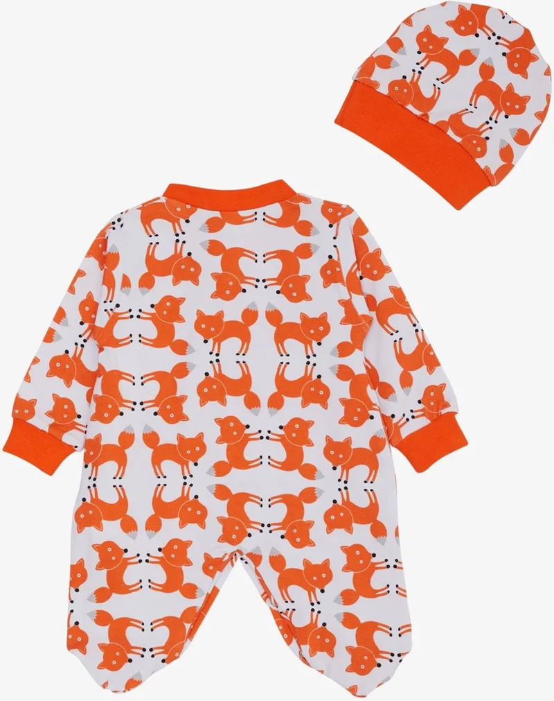 Breeze Baby Boy Jumpsuit Cute Fox Patterned 0-6 Months, White