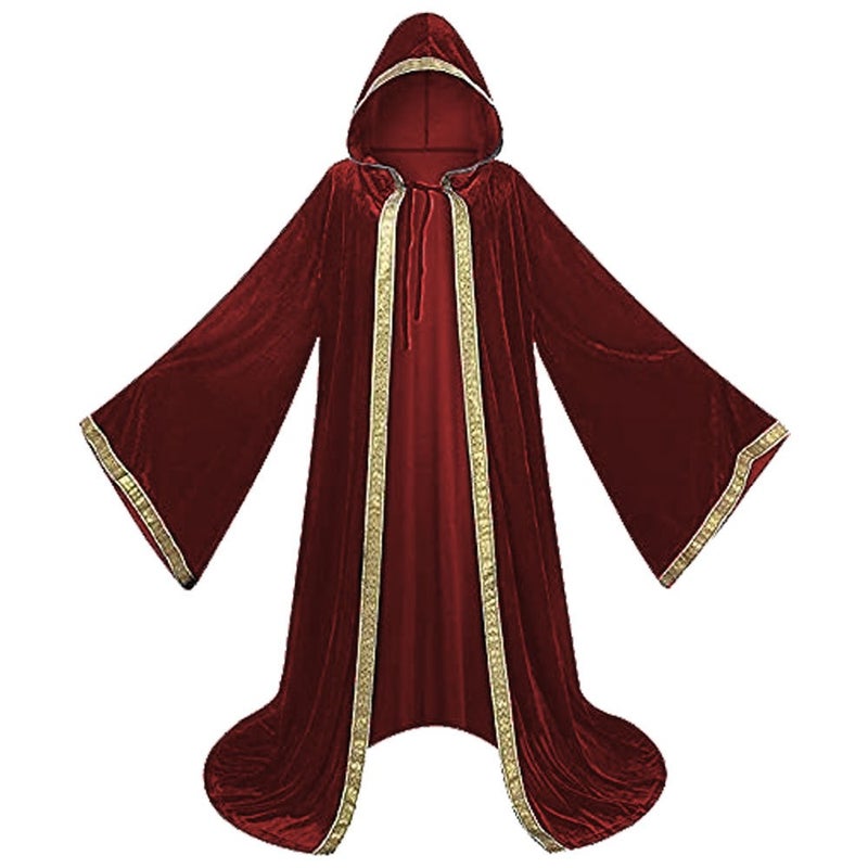 Cosplay Godfather Cape with Gold Trim Velvet Cloak, 4 Colors, Stage Performance Costume