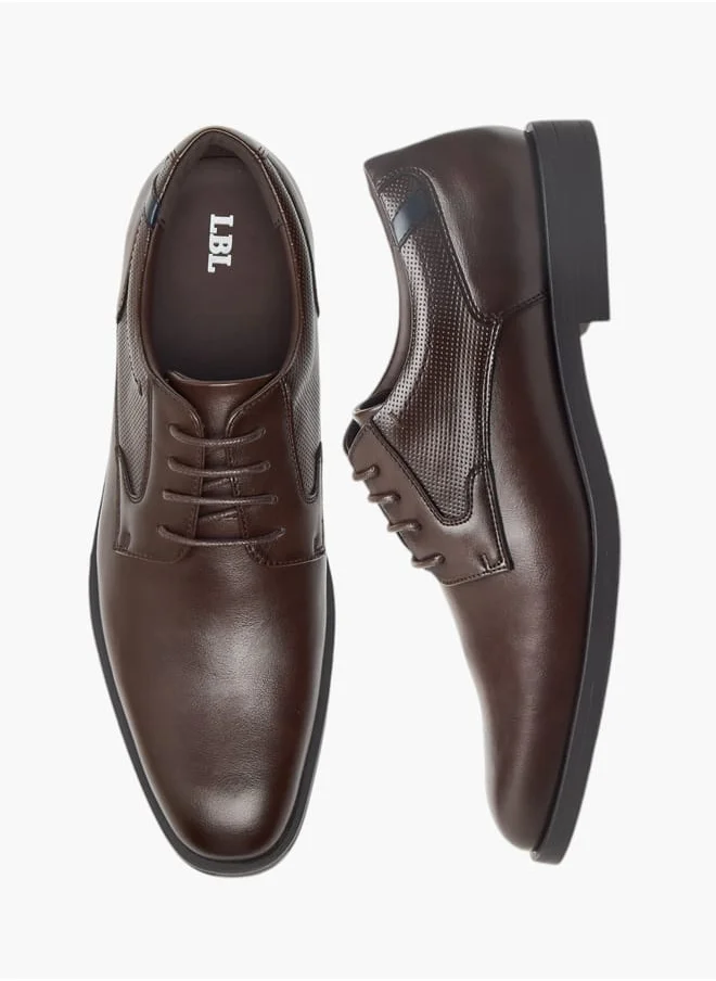 ال بي ال من شو اكسبرس Mens Textured Derby Shoes With Lace-Up Closure