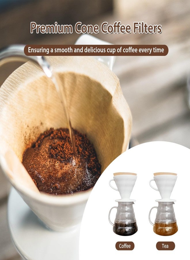 PakTalk 300 Count Cone Coffee Filters #4, Natural Brown Paper Cone Shaped Coffee Filters for Pour Over and Drip Coffee Maker (100 Count, Pack of 3) - Image 5