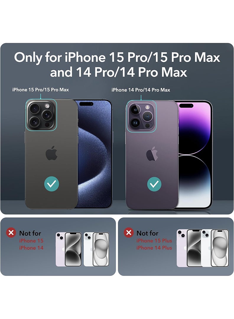 Theodor iPhone 14 Pro/ 14 Pro Max 3 Pcs Camera Lens Protector With 9H Tempered HD Glass Camera Cover Anti Scratch Aluminum Alloy Camera Ring, Black  - Image 2