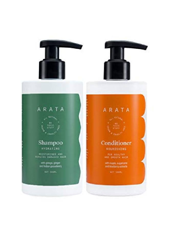 Arata Zero Chemicals - Arata Natural Damage Repair Duo For Women Men With Hydrating Shampoo Conditioner || Allnatural N Crueltyfree || Nontoxic Plantbased Daily Damage Repair (Shampoo + Conditioner) - Image 1